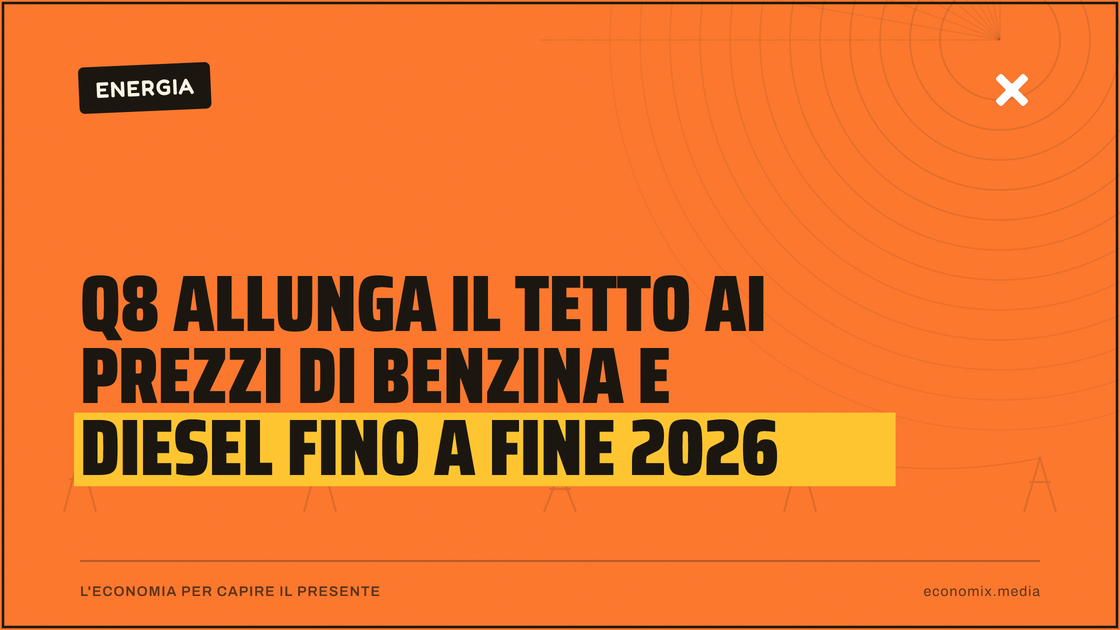 Q8 allunga il tetto ai prezzi di benzina e diesel fino a fine 2026: immagine in evidenza per Economix