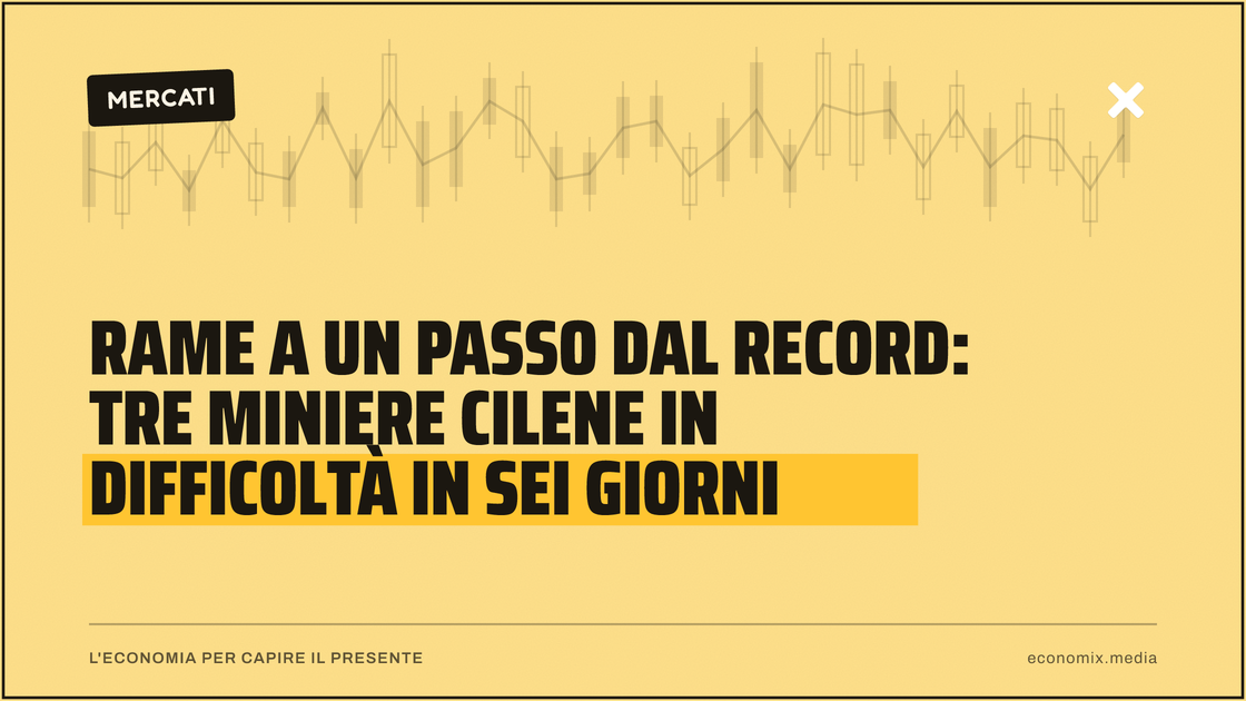 Rame a un passo dal record: tre miniere cilene in difficoltà in sei giorni: immagine in evidenza per Economix