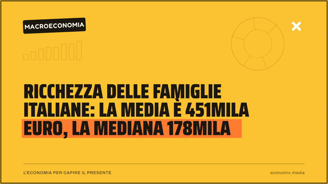 Ricchezza delle famiglie italiane: la media è 451mila euro, la mediana 178mila: immagine in evidenza per Economix