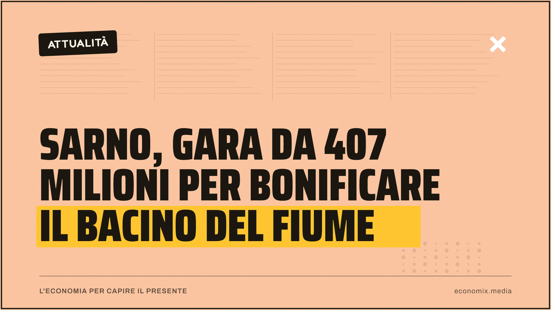 Sarno, gara da 407 milioni per bonificare il bacino del fiume: immagine in evidenza per Economix