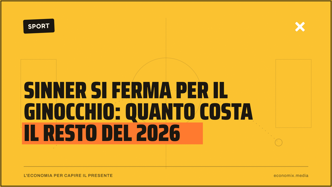 Sinner si ferma per il ginocchio: quanto costa il resto del 2026: immagine in evidenza per Economix