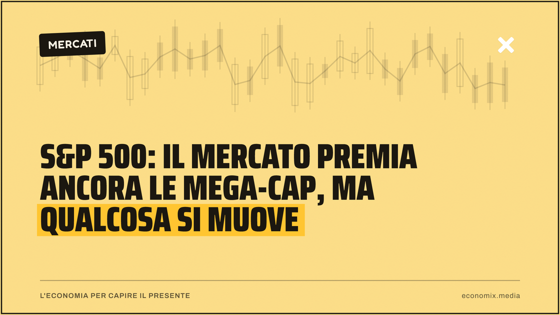 S&P 500: il mercato premia ancora le mega-cap, ma qualcosa si muove: immagine in evidenza per Economix