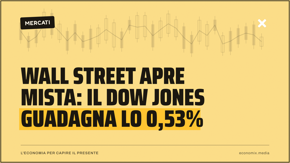 Wall Street apre mista: il Dow Jones guadagna lo 0,53%: immagine in evidenza per Economix